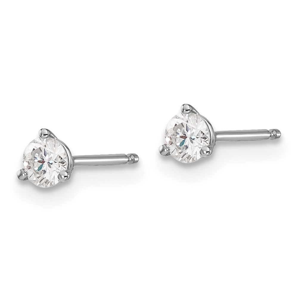14k White Gold 1/3ct. 3.5mm Round J-K Color Moissanite Earrings