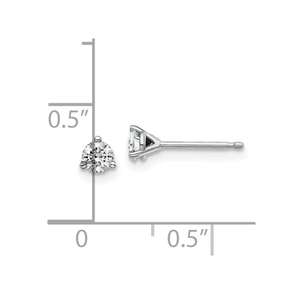 14k White Gold 1/3ct. 3.5mm Round J-K Color Moissanite Earrings