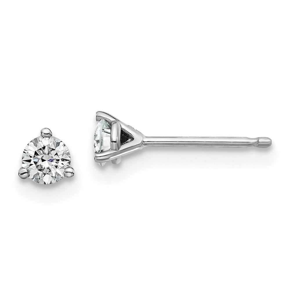 14k White Gold 1/3ct. 3.5mm Round J-K Color Moissanite Earrings