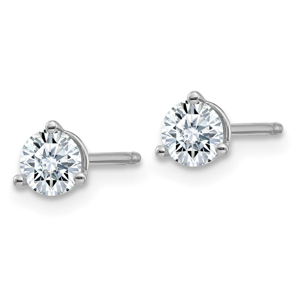 14k White Gold 1/2ct. 4.0mm Round D E F Pure Light Moissanite Earrings