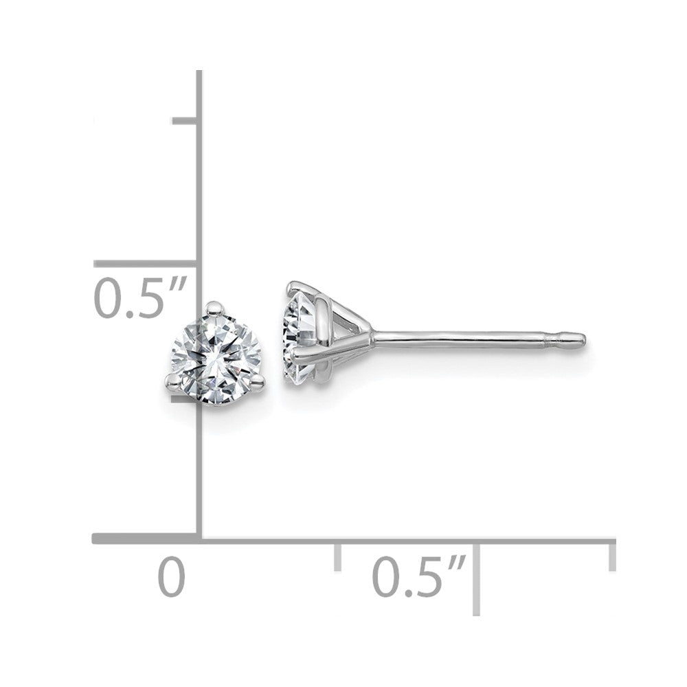 14k White Gold 1/2ct. 4.0mm Round D E F Pure Light Moissanite Earrings
