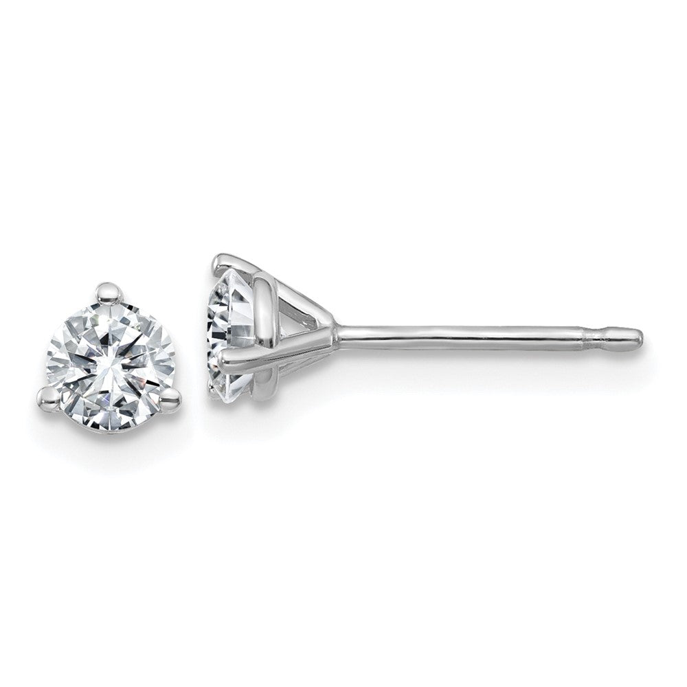 14k White Gold 1/2ct. 4.0mm Round G H I True Light Moissanite Earrings