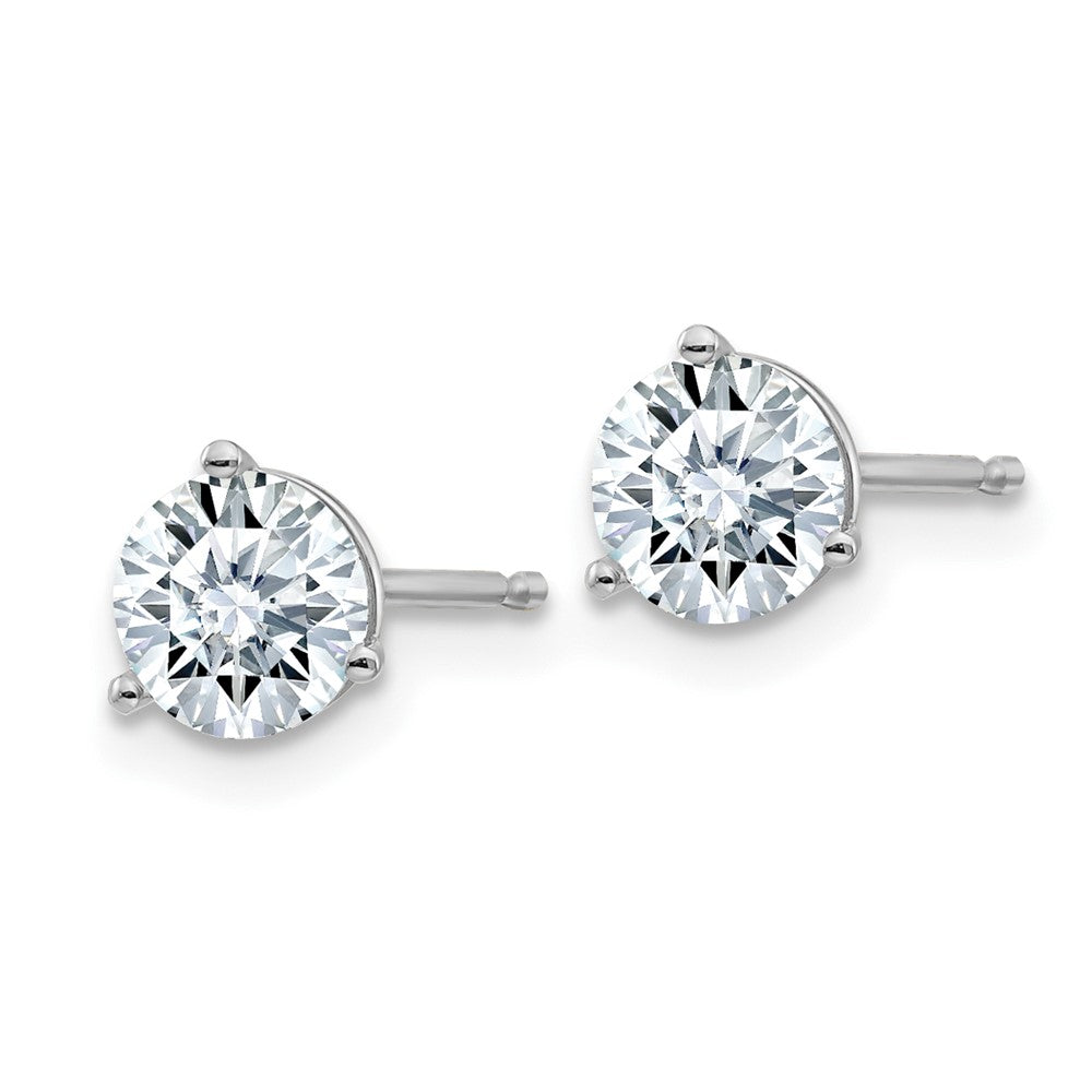 14k White Gold 1ct. 5.0mm Round G H I True Light Moissanite Earrings