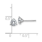 14k White Gold 1ct. 5.0mm Round J-K Color Moissanite Earrings