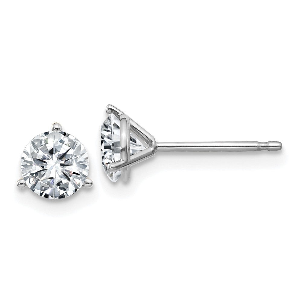 14k White Gold 1ct. 5.0mm Round G H I True Light Moissanite Earrings