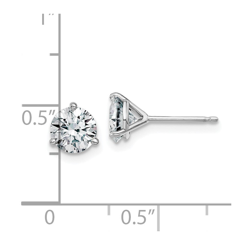14k White Gold 1.5ct. 6.0mm Round J-K Color Moissanite Earrings