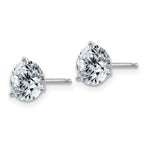 14k White Gold 2ct. 6.5mm Round J-K Color Moissanite Earrings