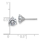 14k White Gold 2ct. 6.5mm Round G H I True Light Moissanite Earrings