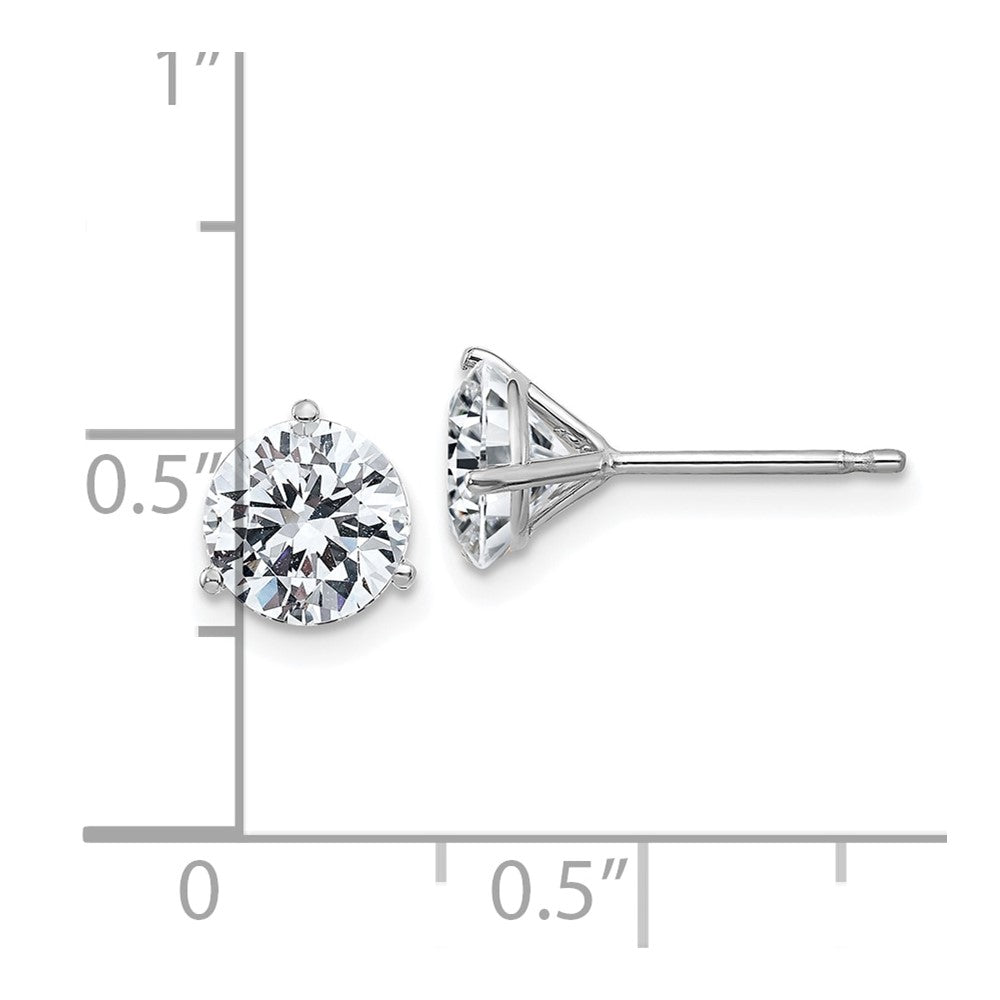 14k White Gold 2ct. 6.5mm Round G H I True Light Moissanite Earrings