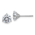 14k White Gold 2ct. 6.5mm Round G H I True Light Moissanite Earrings
