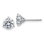 14k White Gold 2ct. 6.5mm Round G H I True Light Moissanite Earrings