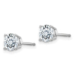14k White Gold 1.25ct. 5.5mm Round D E F Pure Light Moissanite Earrings