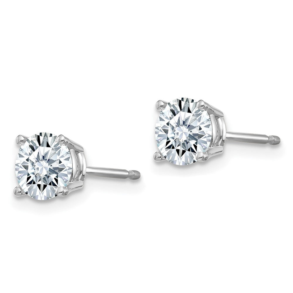 14k White Gold 1.25ct. 5.5mm Round G H I True Light Moissanite Earrings
