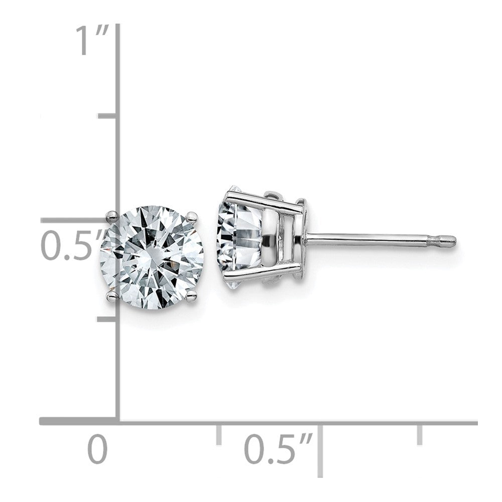 14k White Gold 1.25ct. 5.5mm Round D E F Pure Light Moissanite Earrings