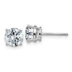 14k White Gold 1.25ct. 5.5mm Round D E F Pure Light Moissanite Earrings