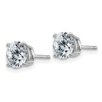 14k White Gold 1.75ct. 6.0mm Round D E F Pure Light Moissanite Earrings