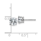 14k White Gold 1.75ct. 6.0mm Round D E F Pure Light Moissanite Earrings