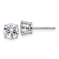 14k White Gold 1.75ct. 6.0mm Round J-K Color Moissanite Earrings
