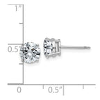14k White Gold 2ct. 6.5mm Round J-K Color Moissanite Earrings