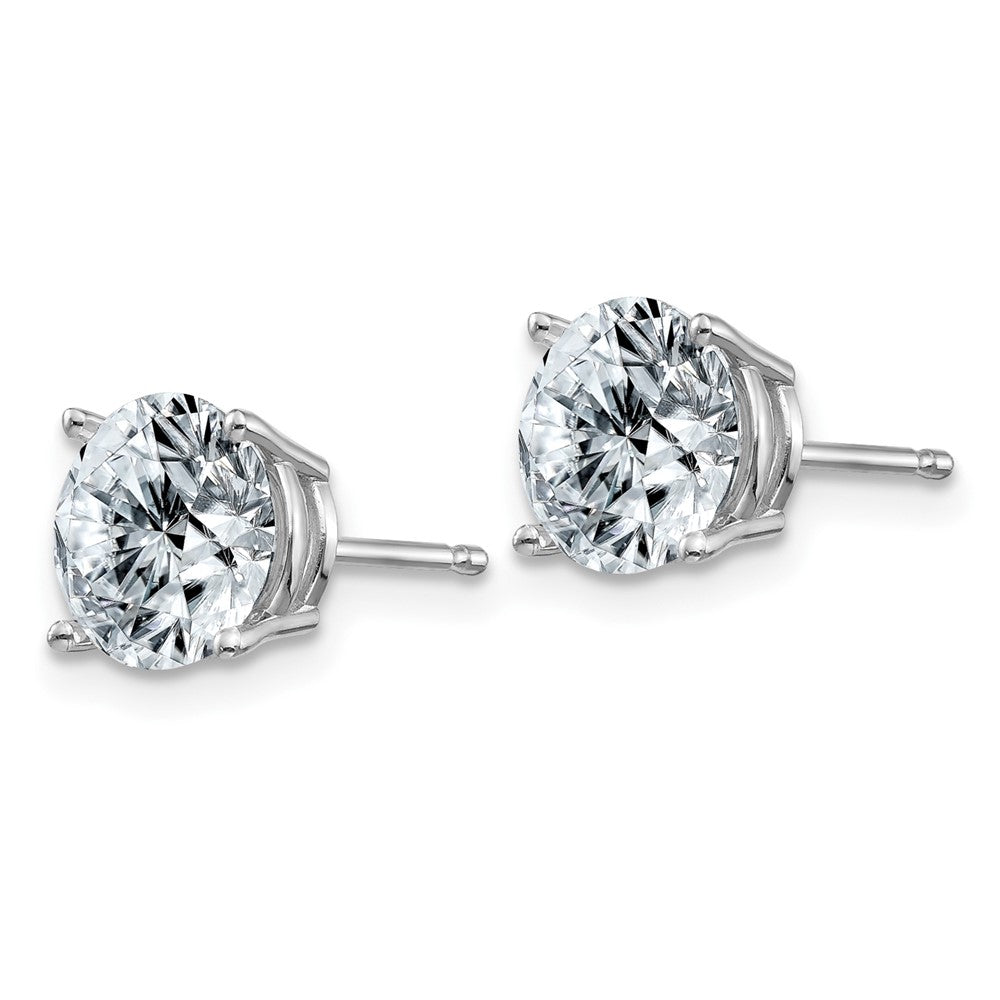 14k White Gold 2.50ct. 7.0mm Round D E F Pure Light Moissanite Earrings