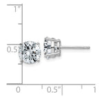 14k White Gold 2.50ct. 7.0mm Round D E F Pure Light Moissanite Earrings