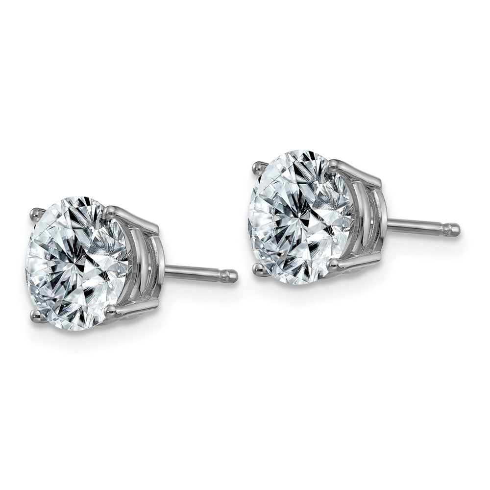 14k White Gold 3ct. 7.5mm Round G H I True Light Moissanite Earrings