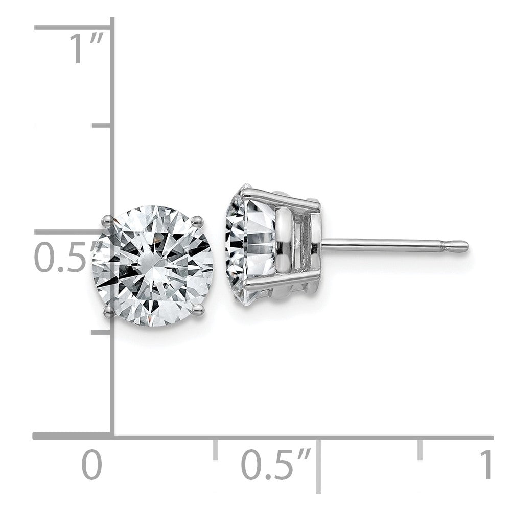 14k White Gold 3ct. 7.5mm Round J-K Color Moissanite Earrings
