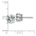 14k White Gold 3ct. 7.5mm Round J-K Color Moissanite Earrings