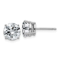 14k White Gold 3ct. 7.5mm Round J-K Color Moissanite Earrings