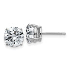 14k White Gold 3ct. 7.5mm Round G H I True Light Moissanite Earrings