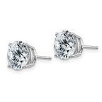 14k White Gold 4ct. 8.0mm Round G H I True Light Moissanite Earrings