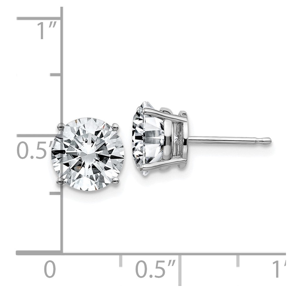 14k White Gold 4ct. 8.0mm Round J-K Color Moissanite Earrings