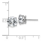 14k White Gold 4ct. 8.0mm Round G H I True Light Moissanite Earrings