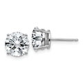 14k White Gold 4ct. 8.0mm Round J-K Color Moissanite Earrings