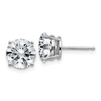 14k White Gold 4ct. 8.0mm Round J-K Color Moissanite Earrings