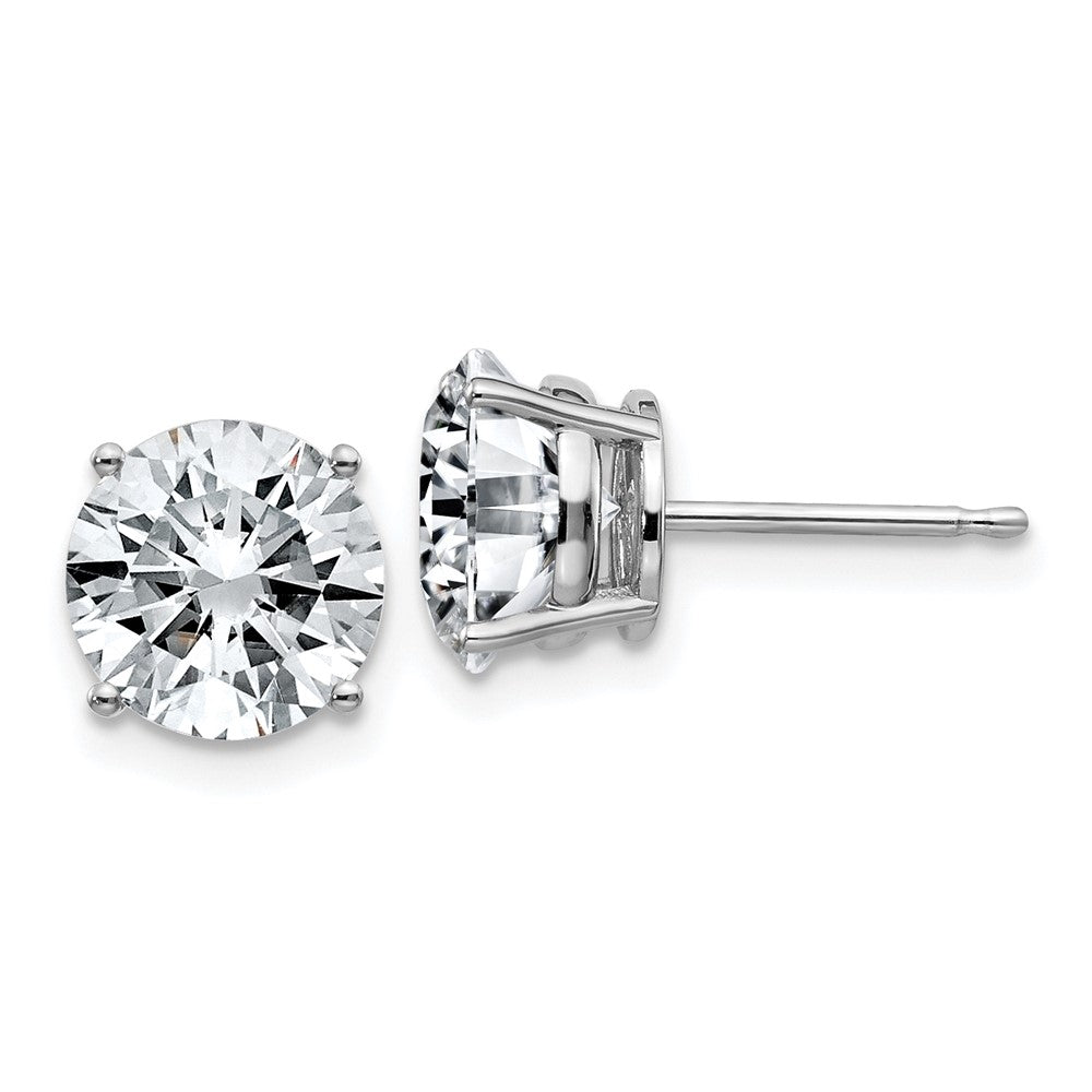 14k White Gold 4ct. 8.0mm Round J-K Color Moissanite Earrings