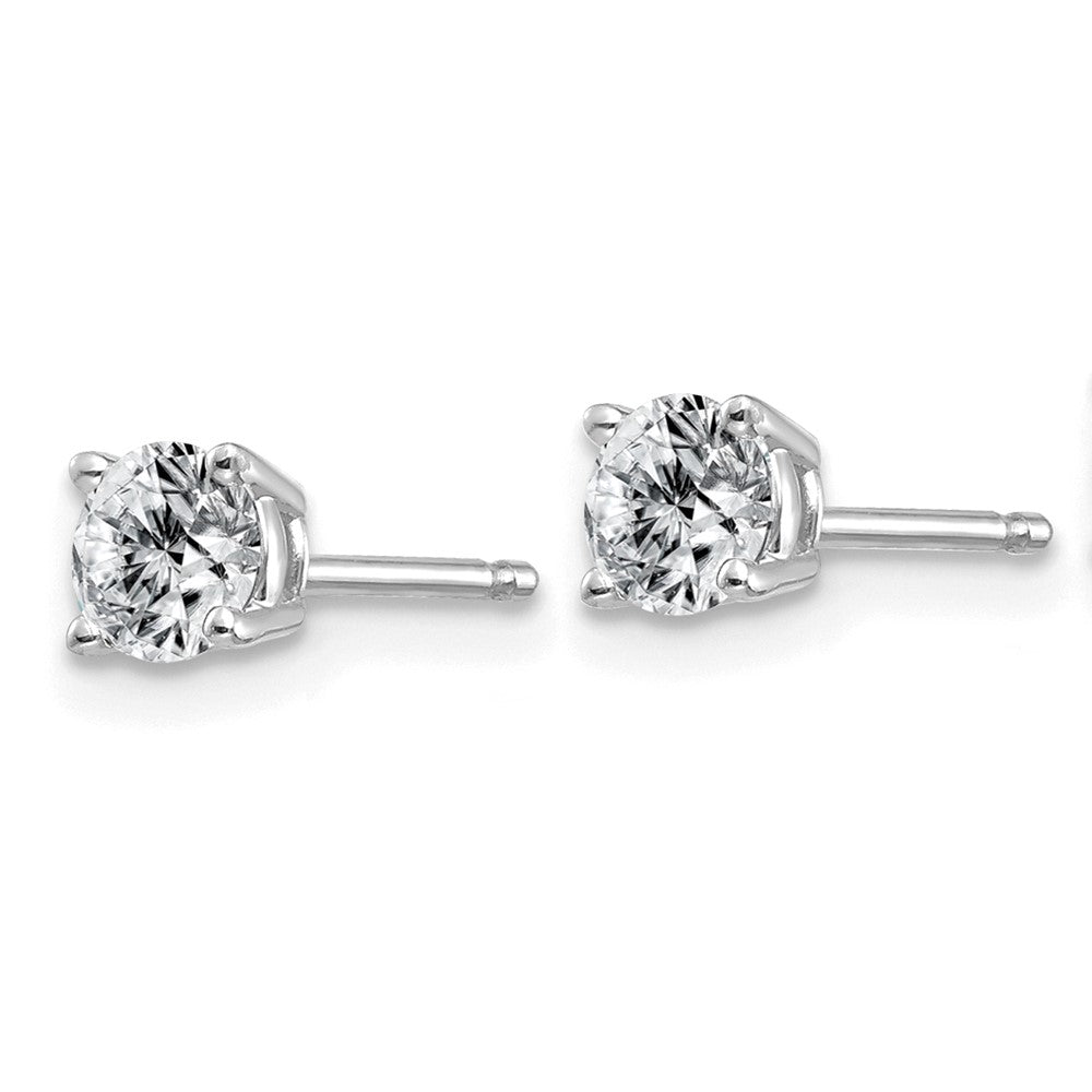 14k White Gold 1/3ct. 3.5mm Round J-K Color Moissanite Earrings