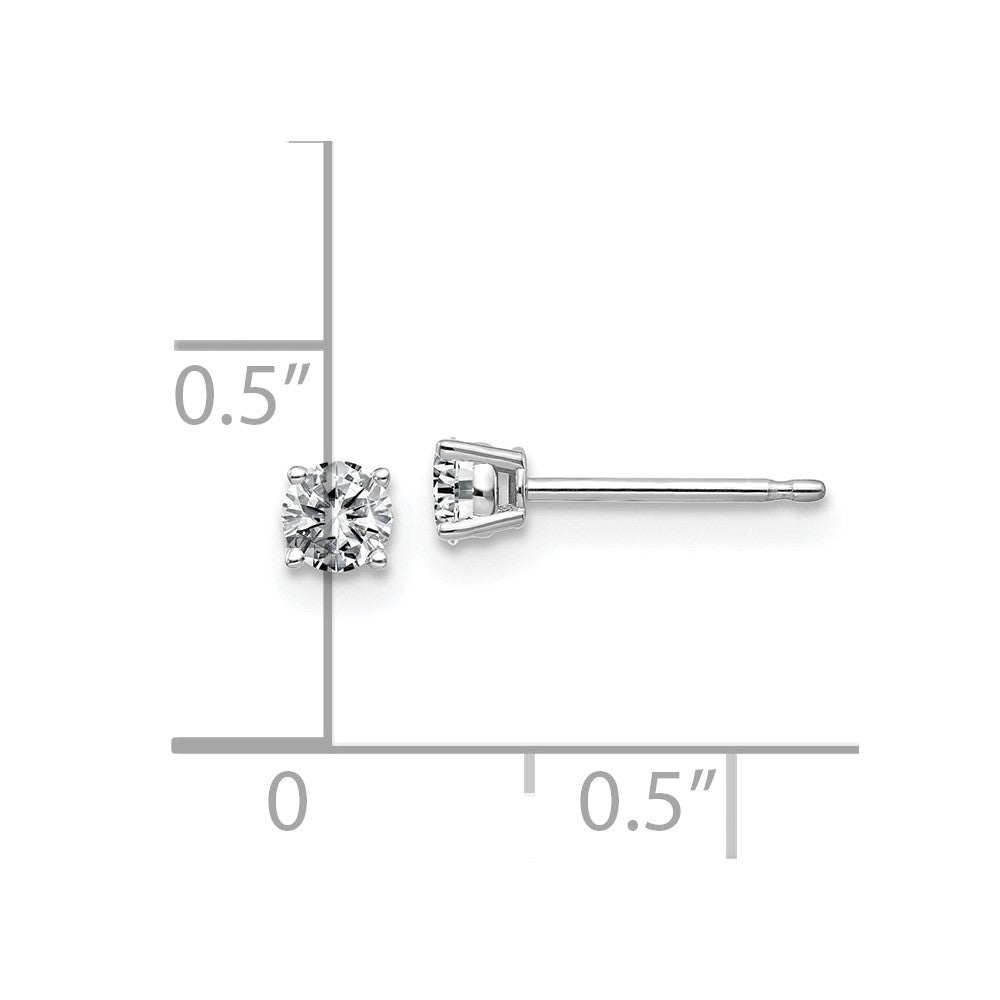 14k White Gold 1/3ct. 3.5mm Round J-K Color Moissanite Earrings