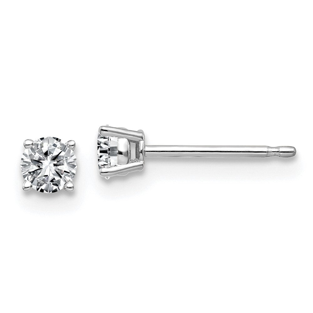 14k White Gold 1/3ct. 3.5mm Round J-K Color Moissanite Earrings