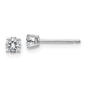 14k White Gold 1/3ct. 3.5mm Round J-K Color Moissanite Earrings