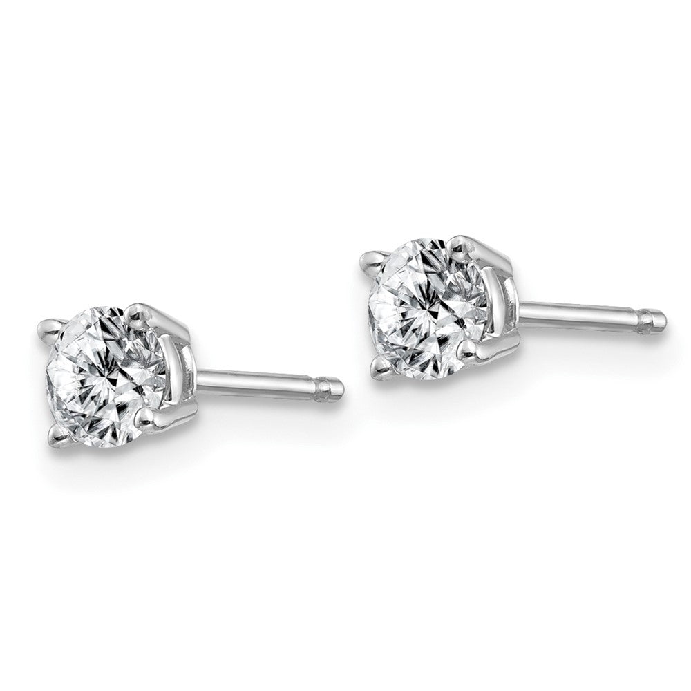 14k White Gold 1/2ct. 4.0mm Round J-K Color Moissanite Earrings