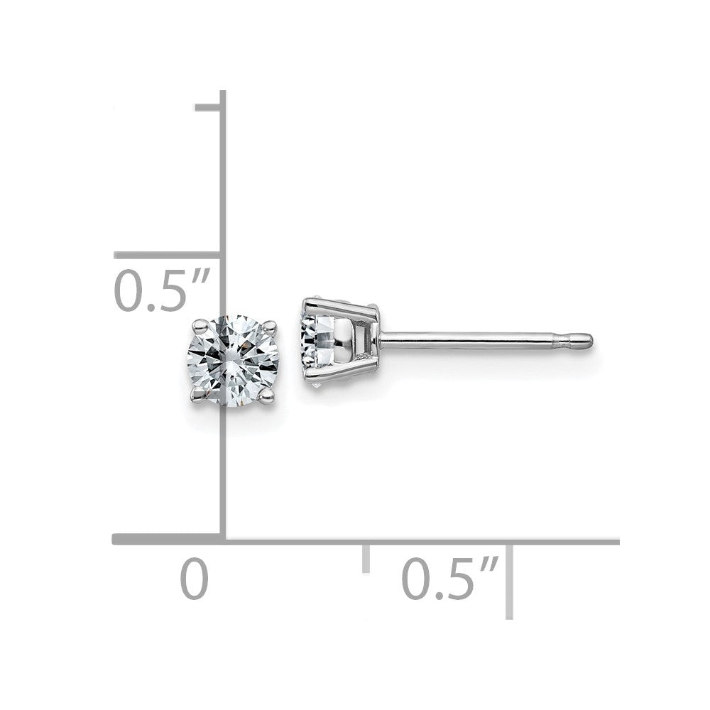 14k White Gold 1/2ct. 4.0mm Round J-K Color Moissanite Earrings