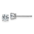 14k White Gold 1/2ct. 4.0mm Round J-K Color Moissanite Earrings