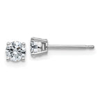 14k White Gold 1/2ct. 4.0mm Round G H I True Light Moissanite Earrings
