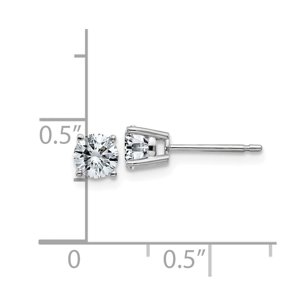 14k White Gold 3/4ct. 4.5mm Round G H I True Light Moissanite Earrings