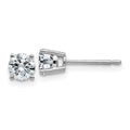 14k White Gold 3/4ct. 4.5mm Round D E F Pure Light Moissanite Earrings