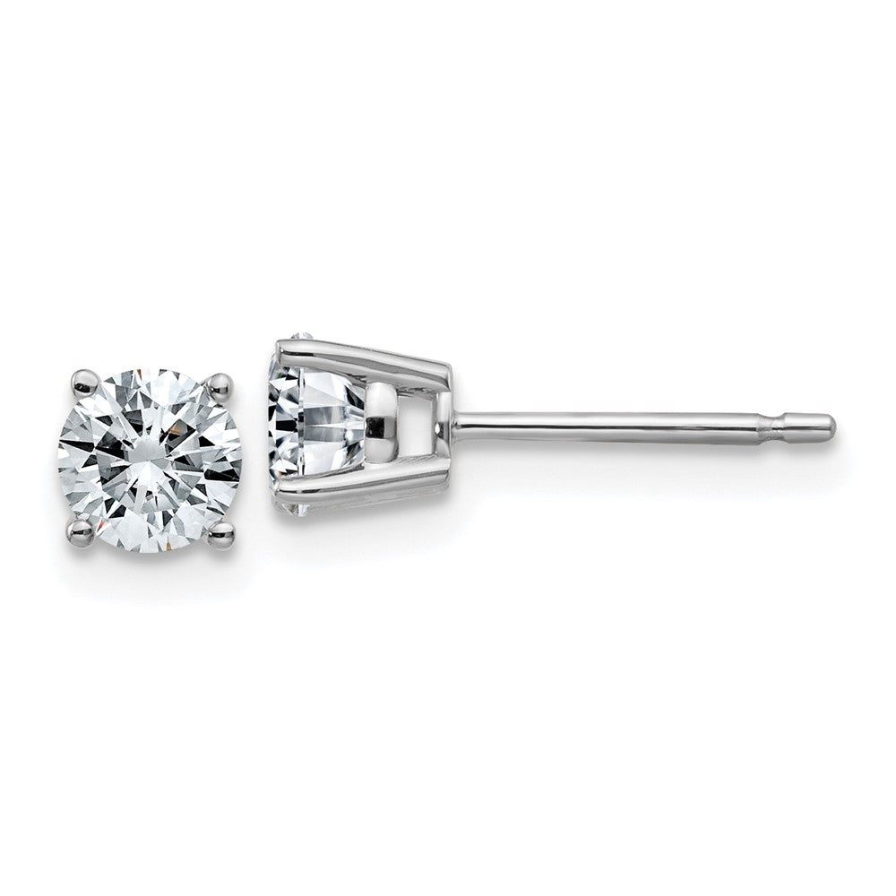 14k White Gold 3/4ct. 4.5mm Round J-K Color Moissanite Earrings