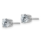 14k White Gold 1ct. 5.0mm Round D E F Pure Light Moissanite Earrings