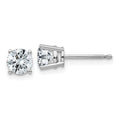 14k White Gold 1ct. 5.0mm Round G H I True Light Moissanite Earrings