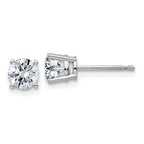 14k White Gold 1ct. 5.0mm Round G H I True Light Moissanite Earrings